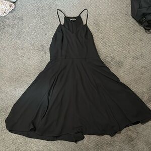 EXPRESS womens Swing fit flare tank DRESS black light casual chic flowy